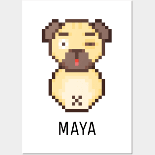 Pug Maya Black Posters and Art